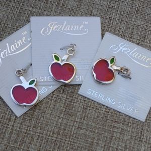 3 Jezlaine apple charms sterling silver tarnish free NWT